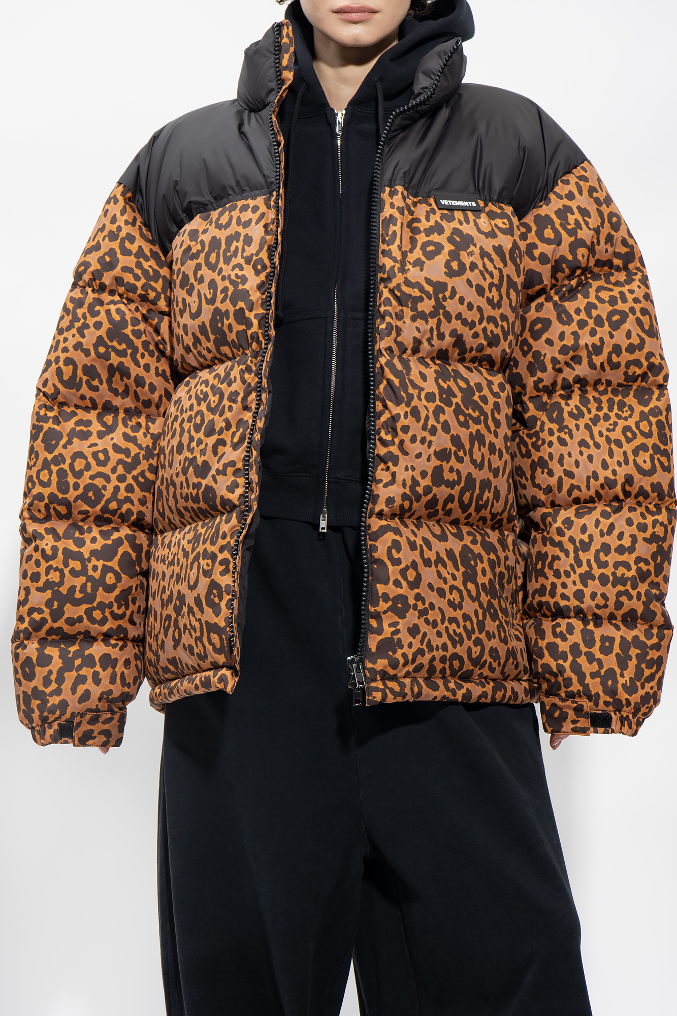 Leopard shop down jacket